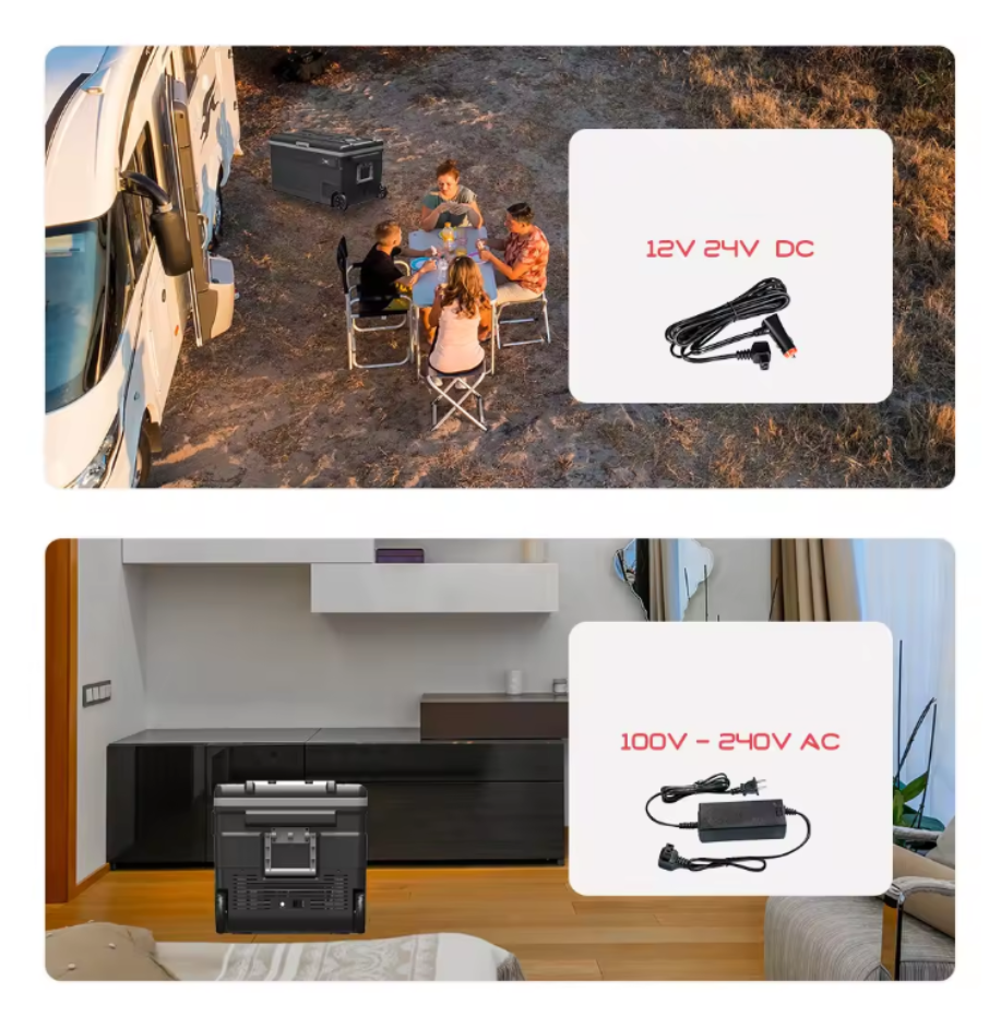 მაცივარი მანქანის 55L (2.5m DC კაბელით)